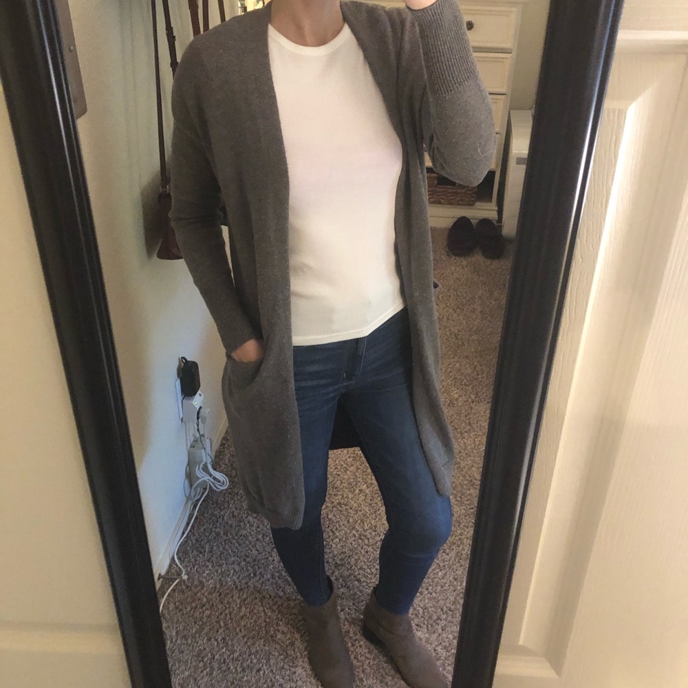 OLD NAVY gray extra long duster open cardigan